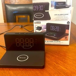 Wireless charging base with LED Alarm Clock